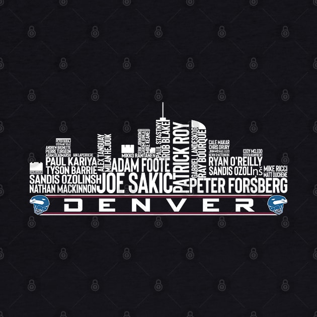 Colorado Hockey Team All Time Legends, Denver City Skyline by Legend Skyline